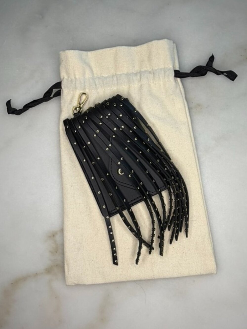 NEW Rare Bandolier Fringe Wallet Black and Gold